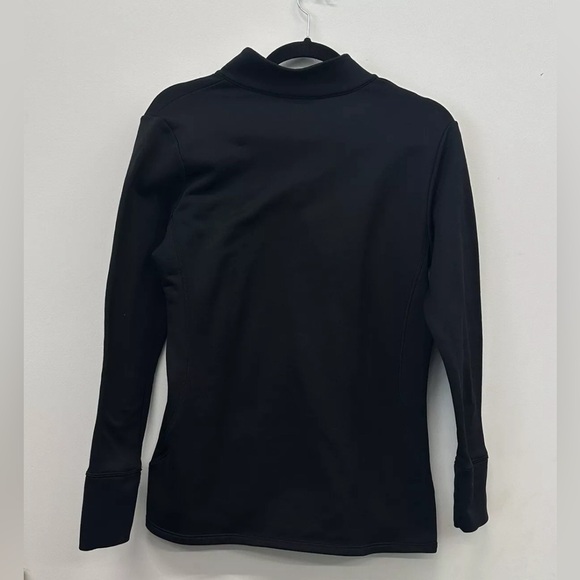 Womens Pinehurst By Adidas Embroidered Golf 1/4 Zip Black Pullover Top Medium - Picture 4 of 4